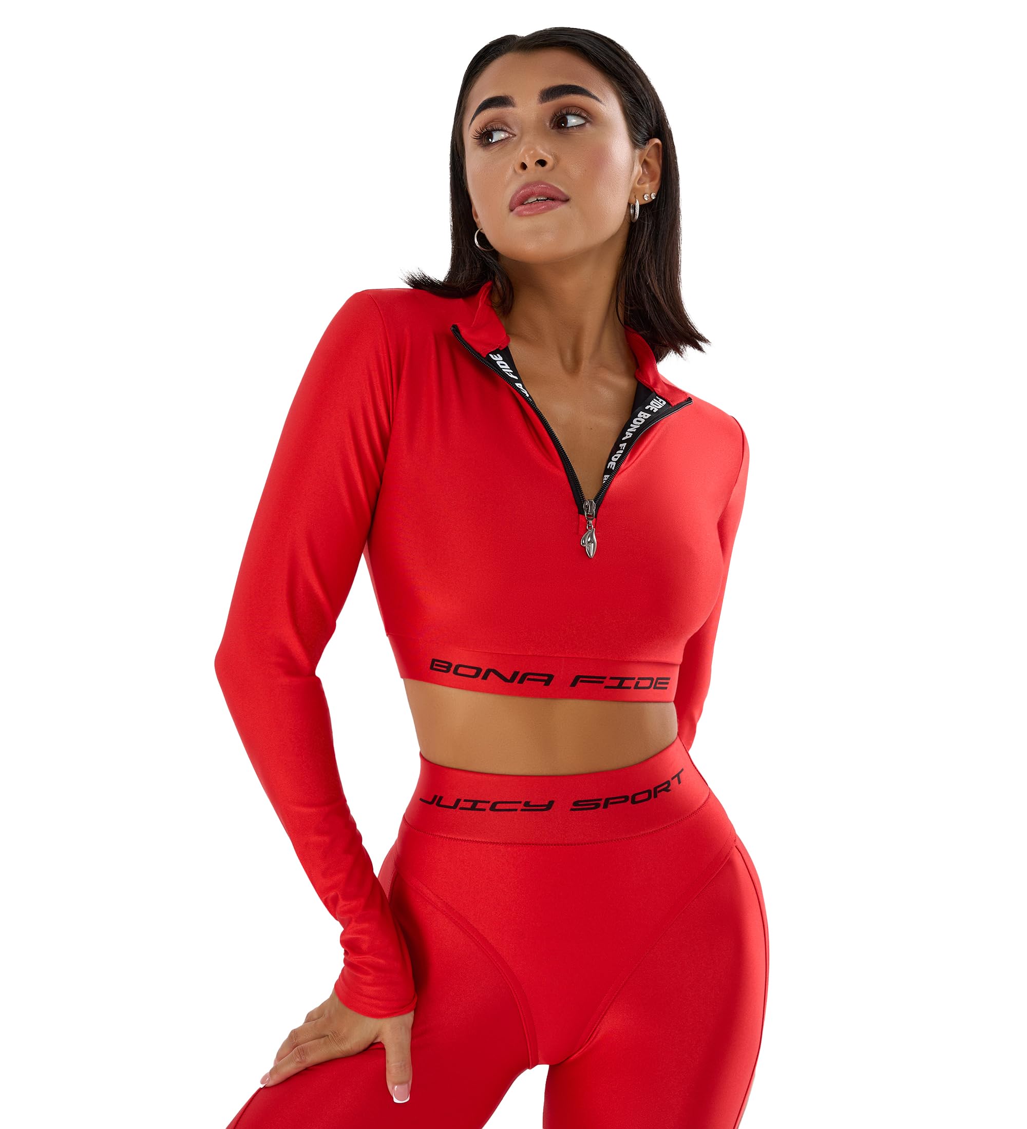 Bona Fide Workout Tops for Women - Short/Long Sleeve Compression Shirt - Breathable Tight Crop Top for Gym, Running, Yoga