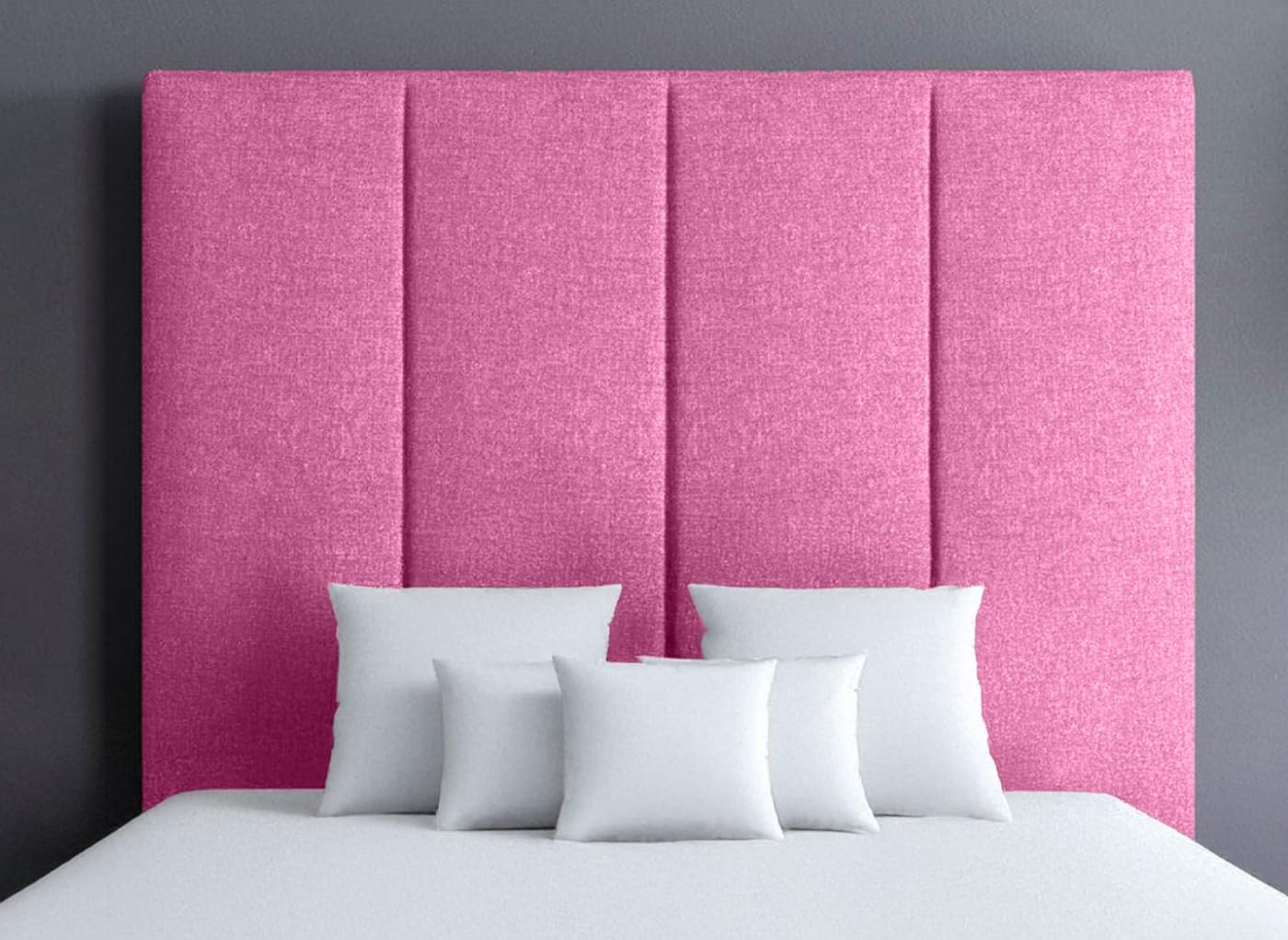 STYLISH TASSY HEADBOARD IN LUXURY CHENILLE FABRIC - BEAUTIFUL DESING BED HEADBOARDS IN 3FT, 4FT, 4FT6, 5FT, 6FT - 30" INCHES TALL (Pink, 4FT)