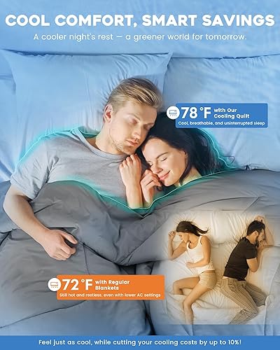 Miniatura 14 de Edredón refrescante tamaño Queen, manta refrescante de doble cara para personas que duermen con calor, Q-Max 0.4 de verano, transpirable