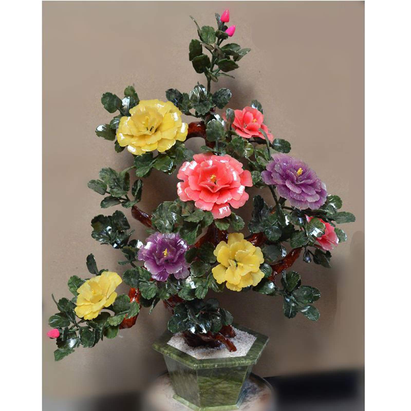 Bonsai artificiale di pino, fiore di giada, peonia, bonsai artificiale, nuovo stile cinese, decorazione per soggiorno, bonsai artificiale, pianta finta, decorazione decorativa per la