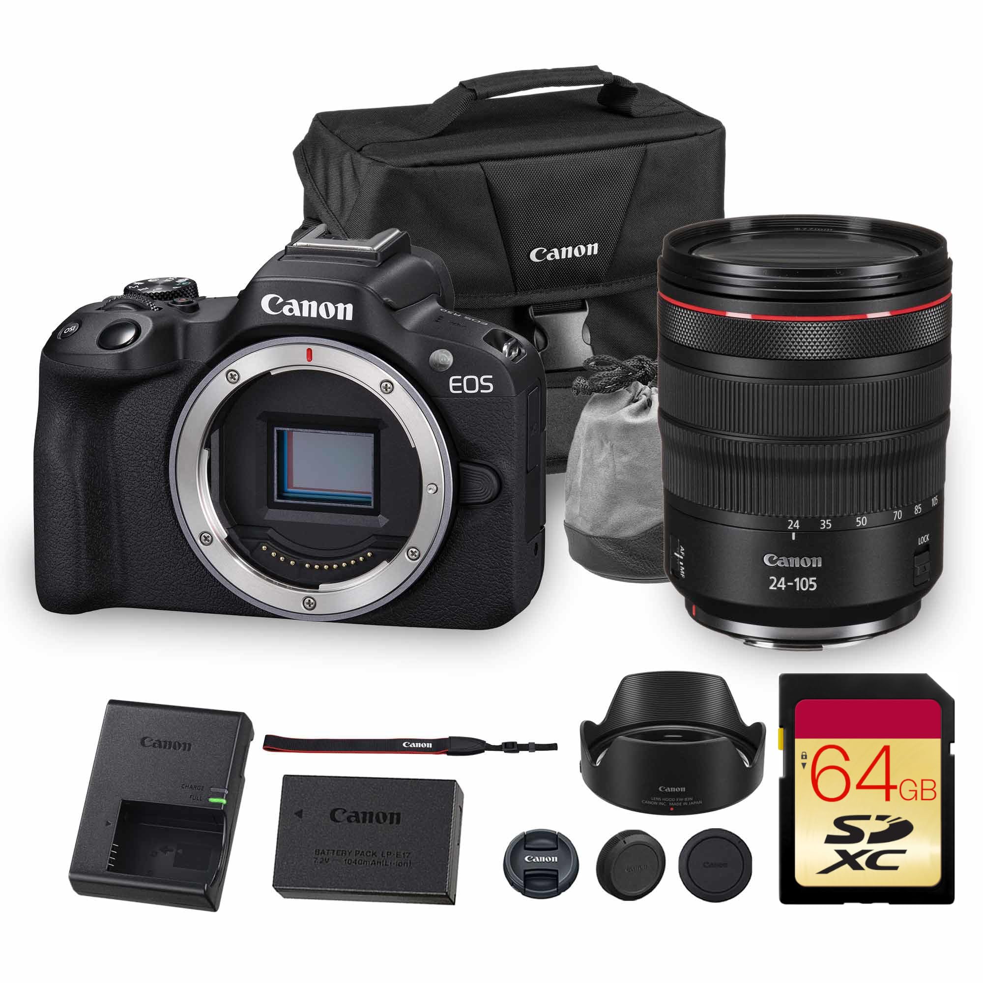 Canon EOS R50 Mirrorless Camera with RF 24-105mm Lens f/4L Bundle