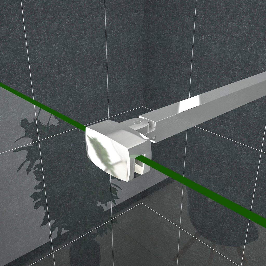 Barra Stabilizzatrice Cromo Lucido da 90 cm Sezione Quadrata con Due Teste Girevoli per Box Doccia Walk in Parete Fissa Vetro Da 6-10 mm