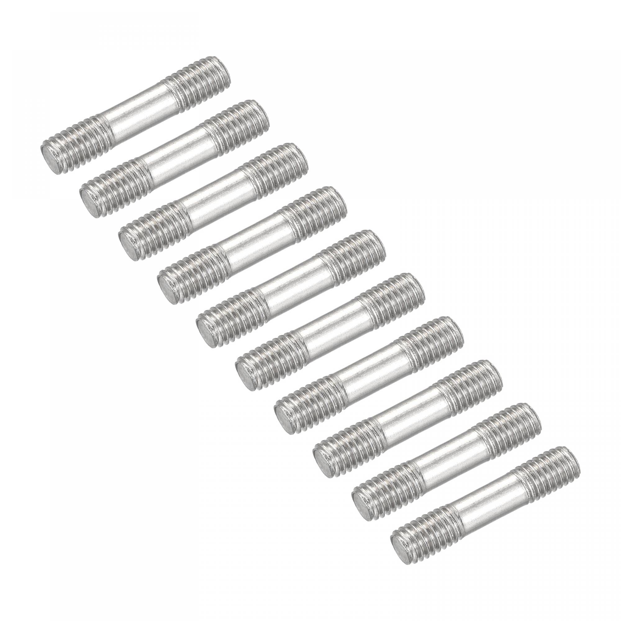 sourcing map Double Ended Stud Screws (M5 Thread 25mm Length) 20pcs, 304 Stainless Steel Dual Threaded Rod Bolts - for House Maintenance
