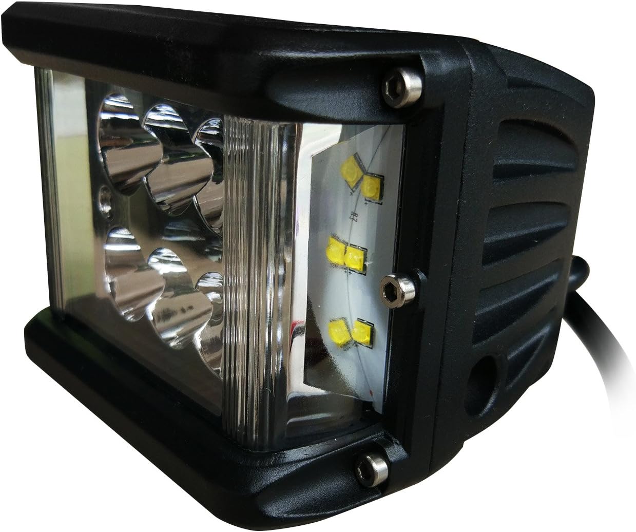Chihein LED Pods Work Light, 4" 60W 5100LM Spot Flood Light Off Road Super Bright Waterproof Driving Running Lights