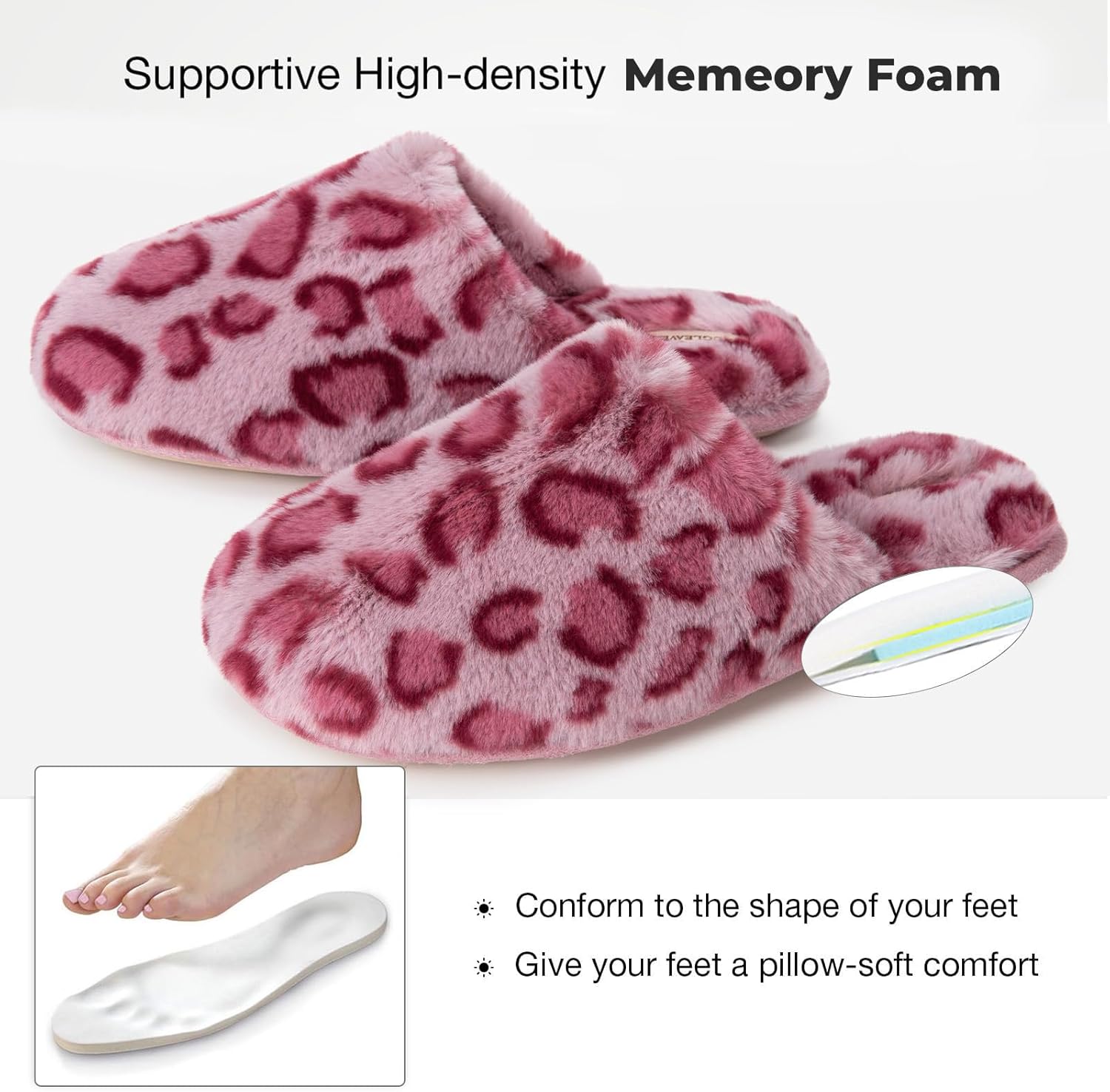 Snug Leaves Women's Fuzzy Scuff Slippers Soft Comfy Memory Foam Non-slip Indoor House Shoes - Image 6