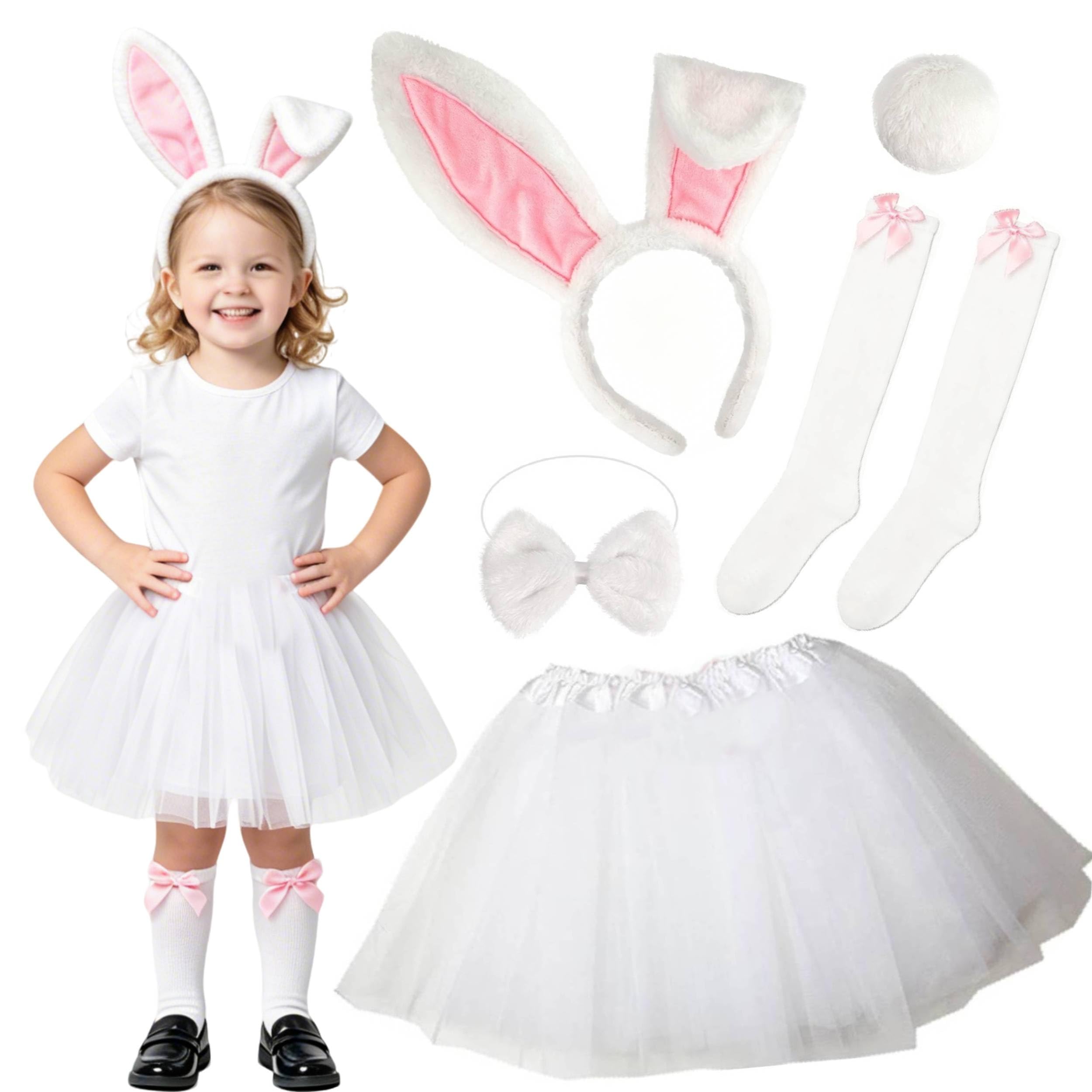 Kirei Sui Funny Kids Bunny Rabbit Hare Costume Set Ears Headband & Tutu Halloween Dress Up Cosplay for Girls