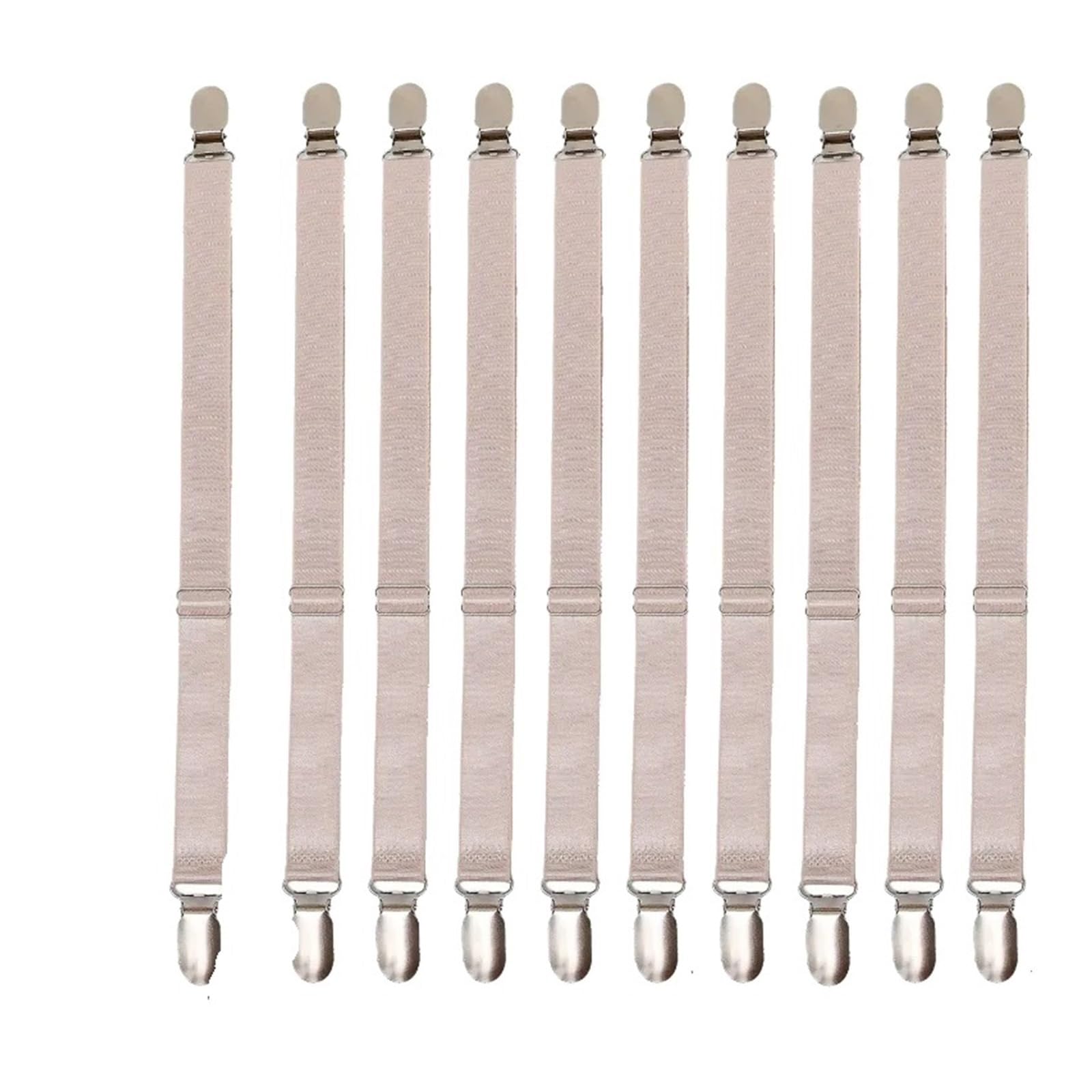 Morsetti per Lenzuola 1/10PCS Letto Elastico Copriletto Striscia Regolabile Pinze Cintura di Fissaggio Coprimaterasso Coperte Trapunta Titolare(Flesh Color-10PCS)