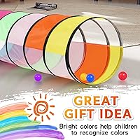 Vista 7 de Colorido túnel de juego para bebés con 2 lados de malla, túnel de gateo para niños, túnel desplegable para niños, túnel de gato para perros