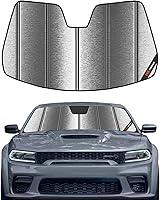 Vista 11 de Parasoles para parabrisas Pigenius para Dodge Charger 2011-2023 sin cámara montada en espejo retrovisor, parasol para ventana delantera - AstraGuard