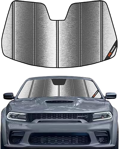 Miniatura 11 de Parasoles para parabrisas Pigenius para Dodge Charger 2011-2023 sin cámara montada en espejo retrovisor, parasol para ventana delantera - AstraGuard