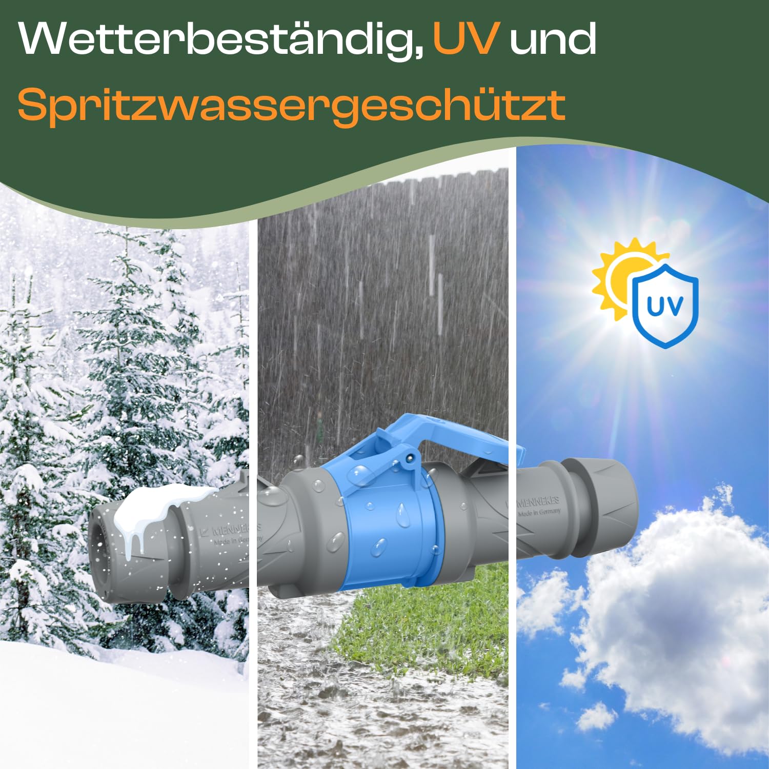 CEE Verlängerungskabel 10m 32A H07RN-F 3x4mm² mit MENNEKES Stecker & Kupplung 230V Kabel Outdoor Verlängerungskabel für Landstromanschluss Wohnmobil Caravan Camping Stromkabel & Werkstatt Industrie