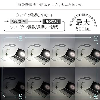 Amazon.co.jp: wasser 71 LED 卓上ライト 無段階調光