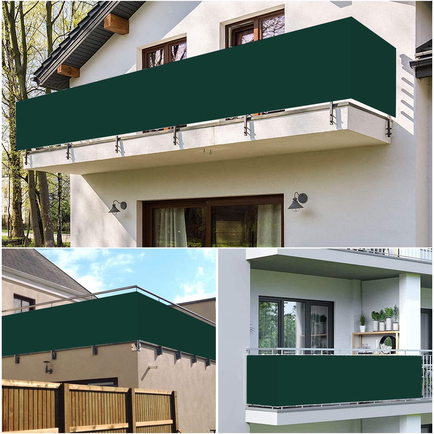 Siatka ogrodzeniowa 100 x 350 cm, odporna na promieniowanie UV, odporna na warunki atmosferyczne, ogrodzenie na patio, podwórko, werandę, zielona (dostępne w wielu kolorach)