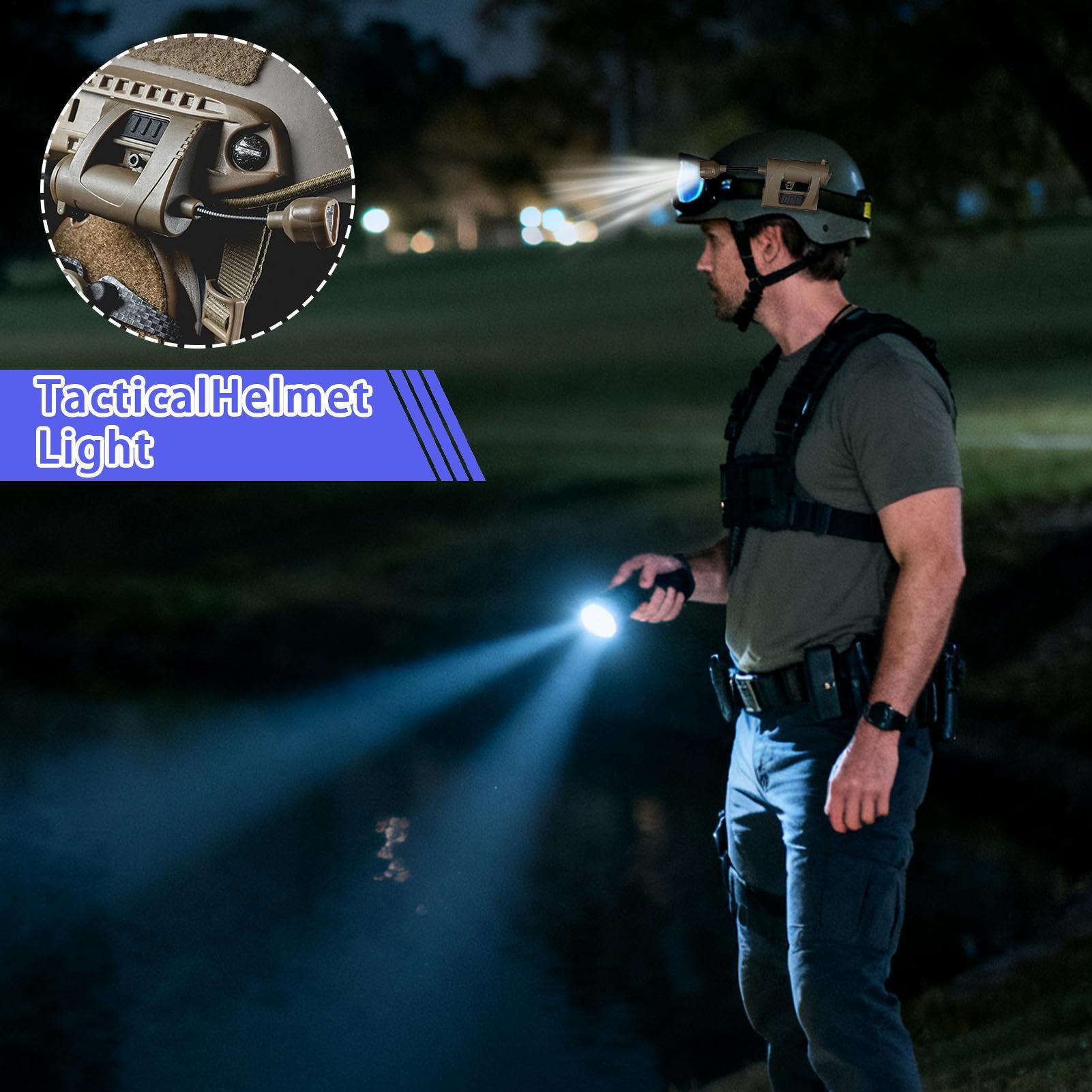 Generisch Schutzhelmlampe | Verstellbare 4-Farben Kopfleuchte | Helm Kopfleuchte | Für Angeln Wandern Motorrad Roller Camping Und Gehen Und Mehr
