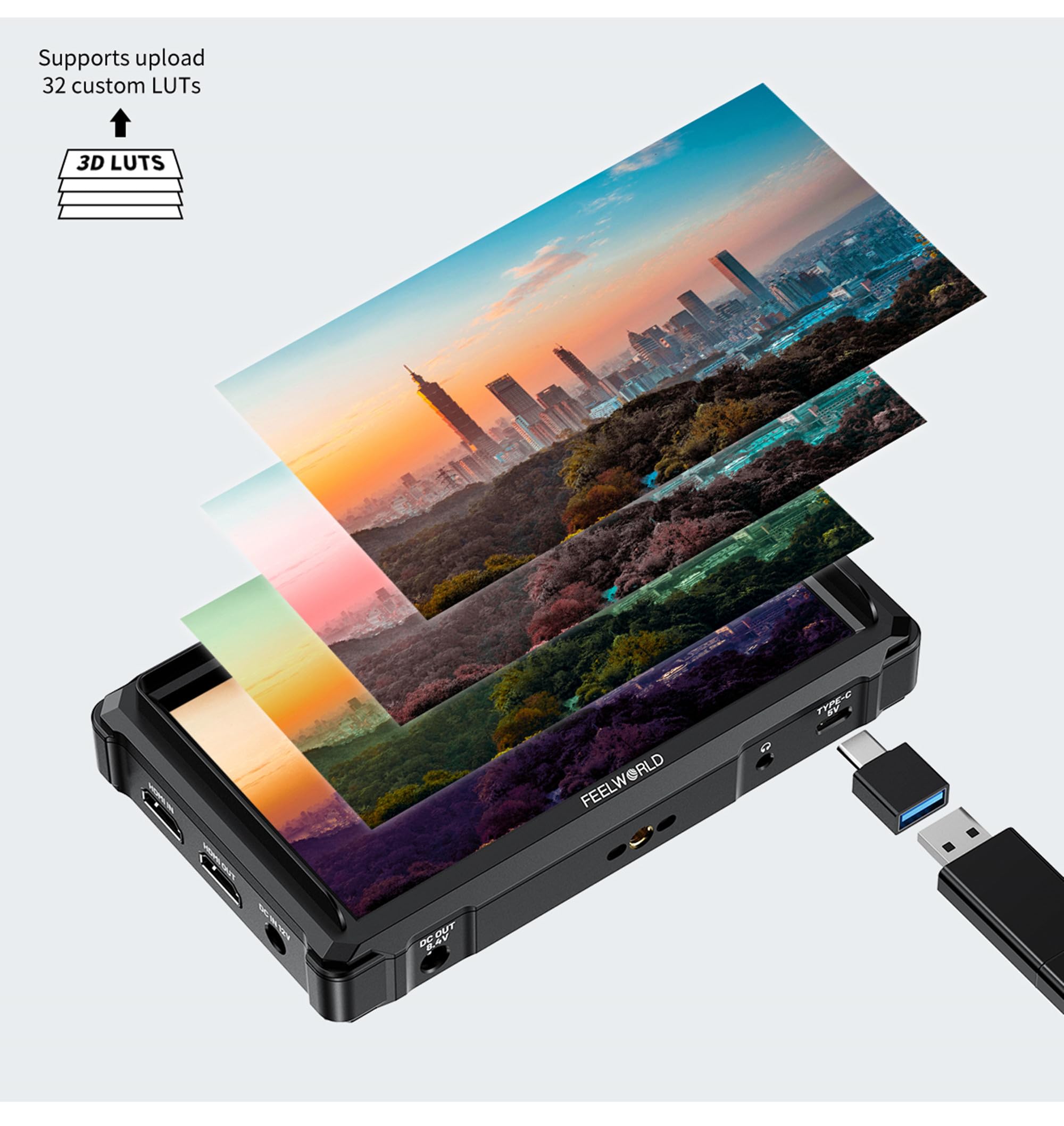Amazon.co.jp: FEELWORLD FW568 PRO カメラ外部モニター 6インチ 3D