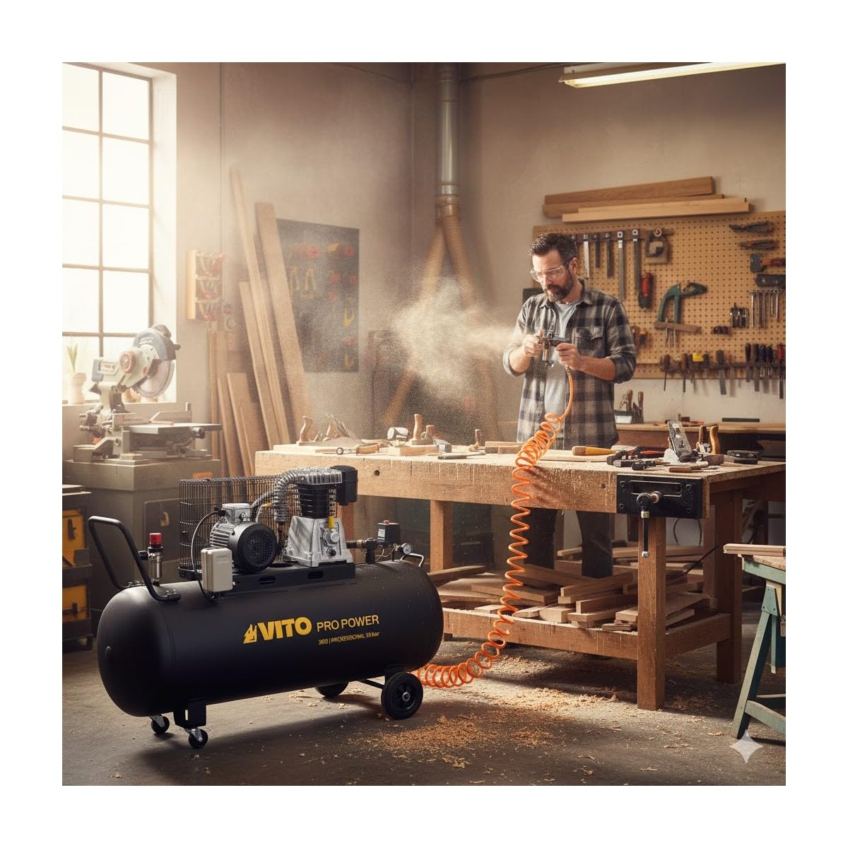VITO - Compresor de aire 300L 10 Bar 4000W 5.5CV 500L/min - Compresor de taller para herramientas neumáticas pintura inflado 380V | Compresor de taller, Para herramientas neumáticas, Pintura, Inflamación