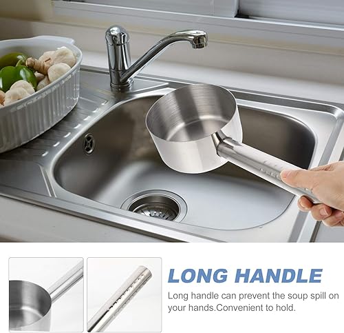 Miniatura 18 de DOITOOL Cucharas Cuchara de agua de cocina inoxidable Cuchara de acero Cuchara de agua grande Mango de cuchara de agua grande Cuchara de servir 8.8