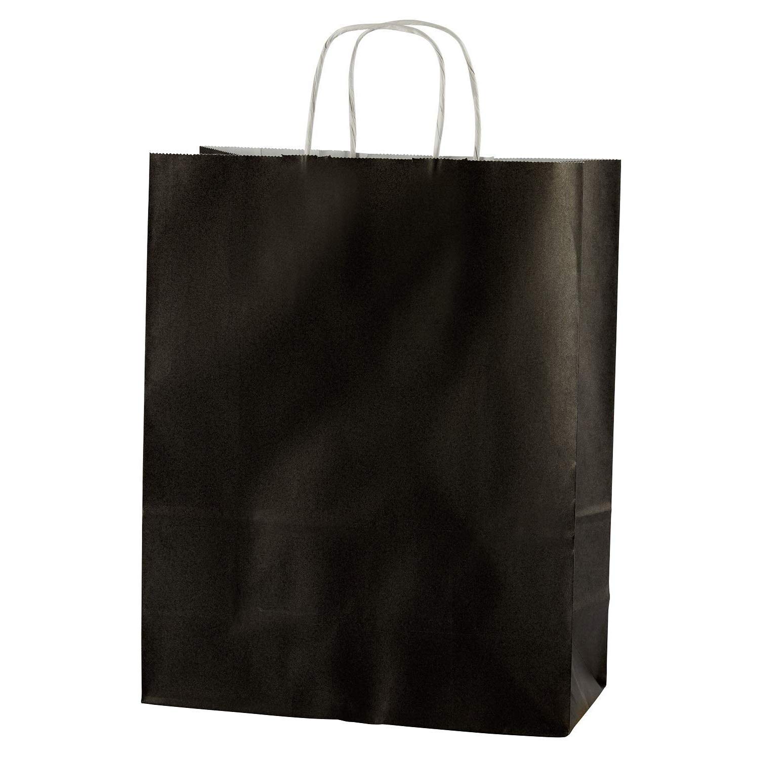 Thepaperbagstore 10 Black Medium Paper Bags with Handles, 25x11x31cm, Colourful Gift Bags for Adults and Kids