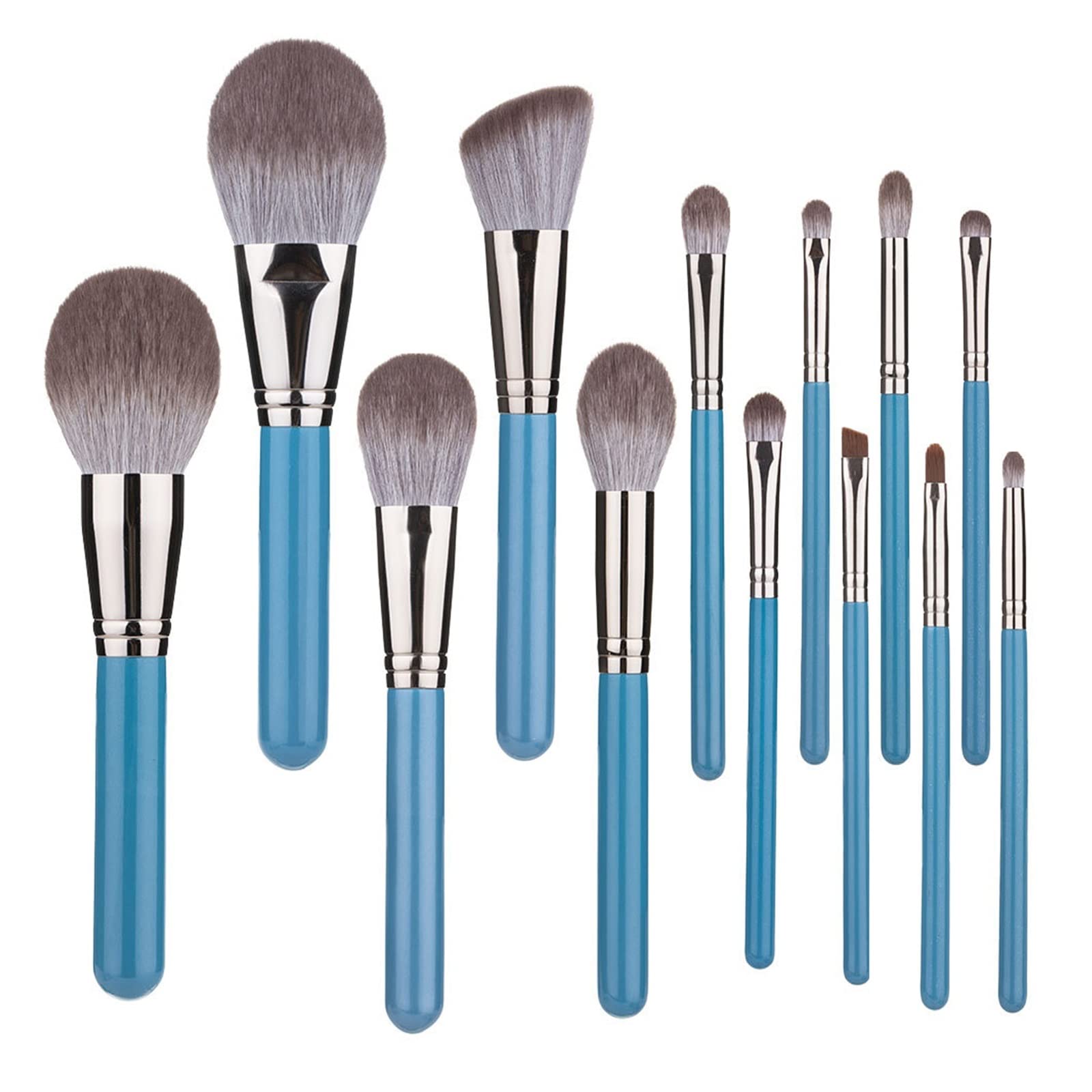 Juego de 13 brochas de Maquillaje de Pelo sintético: brochas para Polvos, Rubor, Base, Sombras de Ojos, brochas de Belleza