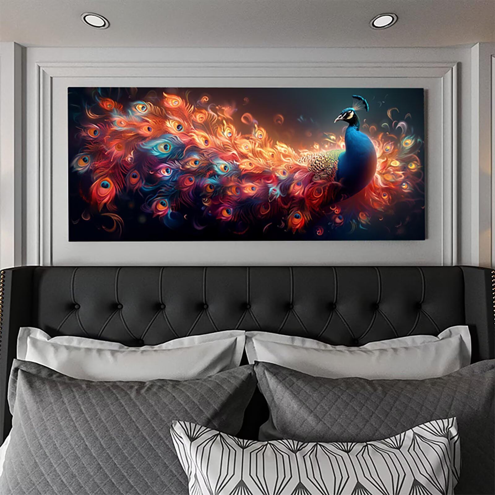 Diamentowe malowanie dla dorosłych duży rozmiar 100 x 200 cm, 5D diamentowe malowanie pawi, majsterkowanie ręczna aktywność dorosły zwierzę, haft diamentowy ścieg krzyżykowy, zestaw rzemieślniczy