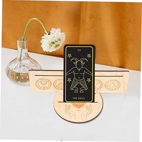 Miniatura 6 de TOYANDONA 1 Unidades de madera rectangular Tarot cubierta Decoración para Cuarto Luna Tarot Bandeja de exhibición Tarot Bandeja Tarot Tarot Tarot
