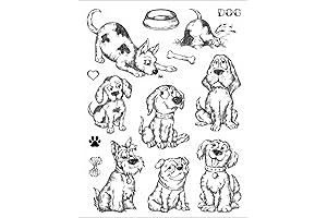 Arbuya Dog Clear Stamps for Card Making or Journaling,Pet Dog Transparent Silicone...