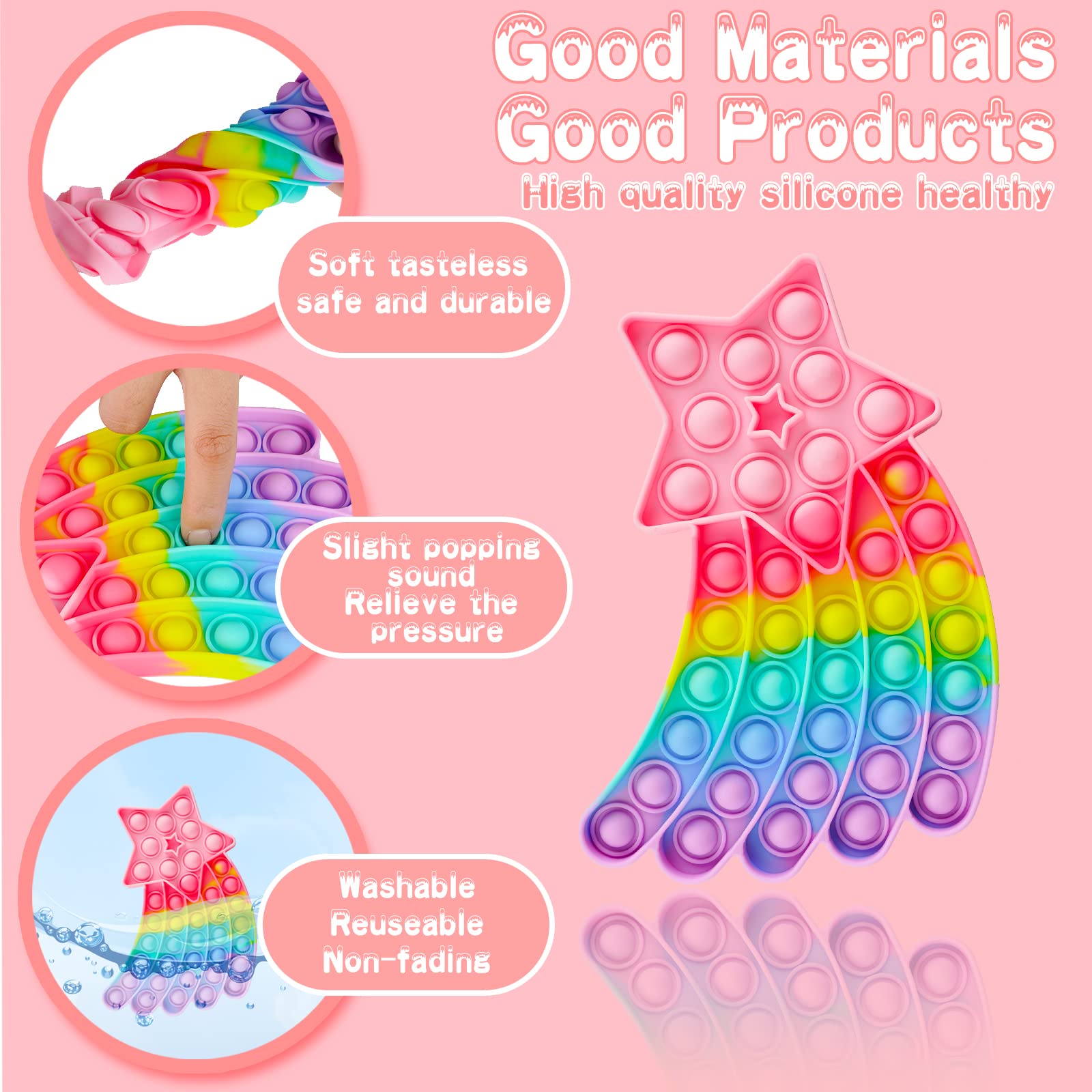 Bubble Pop Purse Popper Fidget It Pack Toy, Unicorn Figit Push Rainbow