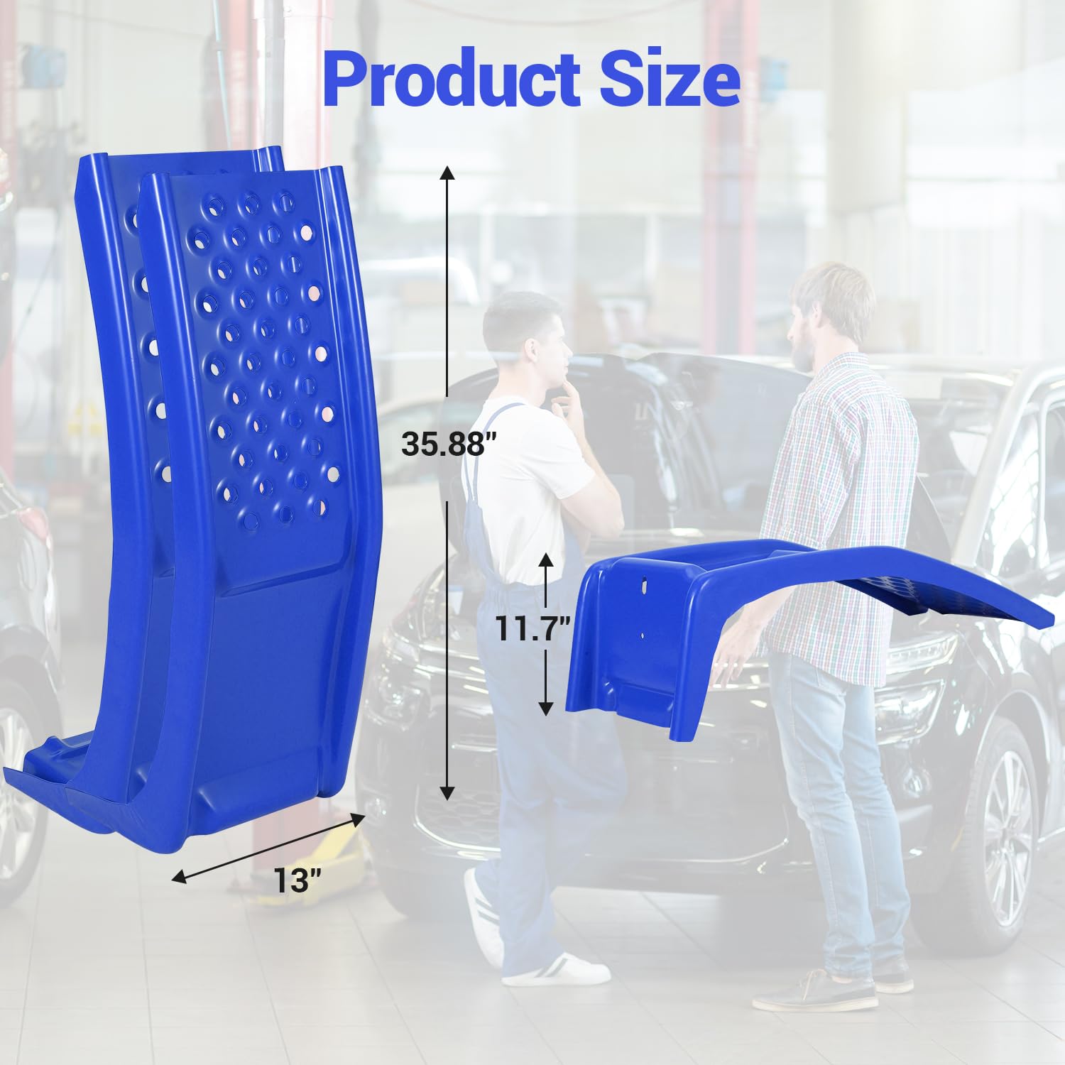Garvee Rampas De Elevación Para Coche, Paquete De 2 Rampas Para Mantenimiento De Vehículos y Cambio De Aceite, Alta Capacidad De Carga Resistente De 2500kg, Diseño Antideslizante y Robusto, Negro, 2 u