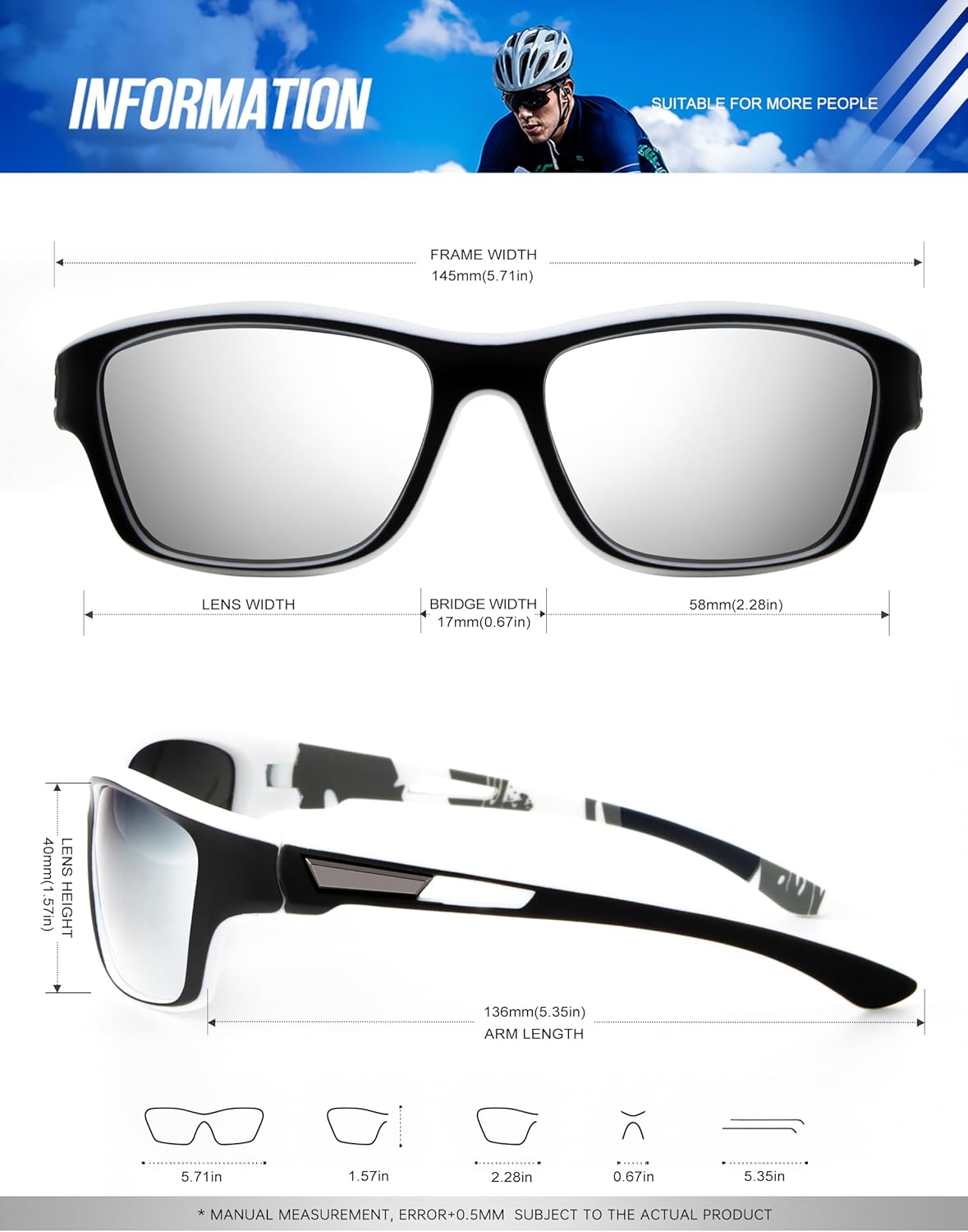 KALIYADI Polarized Sunglasses for Men, Sports Sun Glasses for Driving Cycling Fishing with UV protection - Image 5