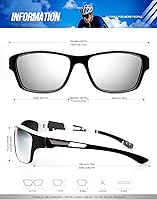Vista 5 de KALIYADI Gafas de sol polarizadas para hombre, gafas de sol deportivas para conducir, ciclismo, pesca, con protección UV