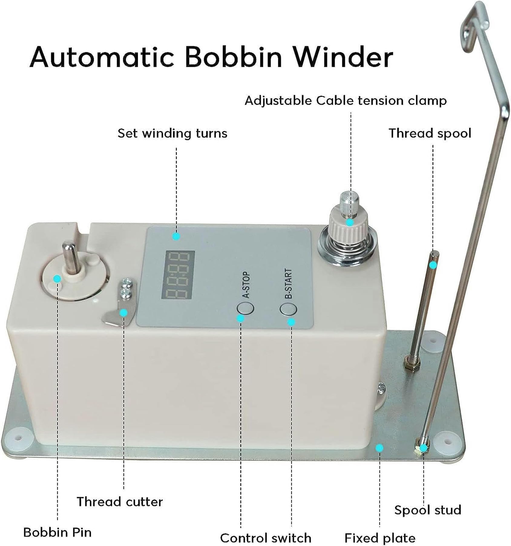 Amazon.co.jp: ミシン用自動ボビンワインダー、ポータブル電動ボビン
