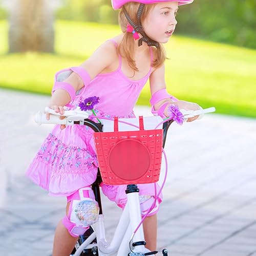 Miniatura 6 de Cesta de bicicleta para niños Manillar delantero de plástico Elevador de bicicleta para niños Accesorios de bicicleta (rosa) Tamaño S