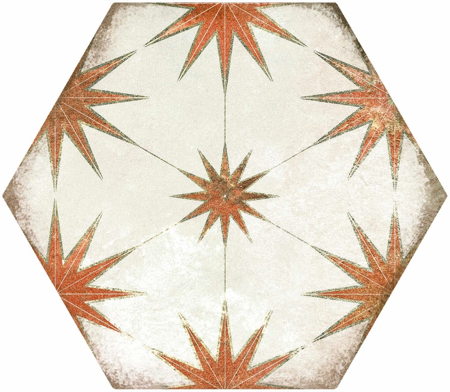 Go Bathrooms Orange Soleil Cotto Hexagon Tiles | Wall Or Floor Rustic Tile | Porcelain Matt Tile | Cut Sample
