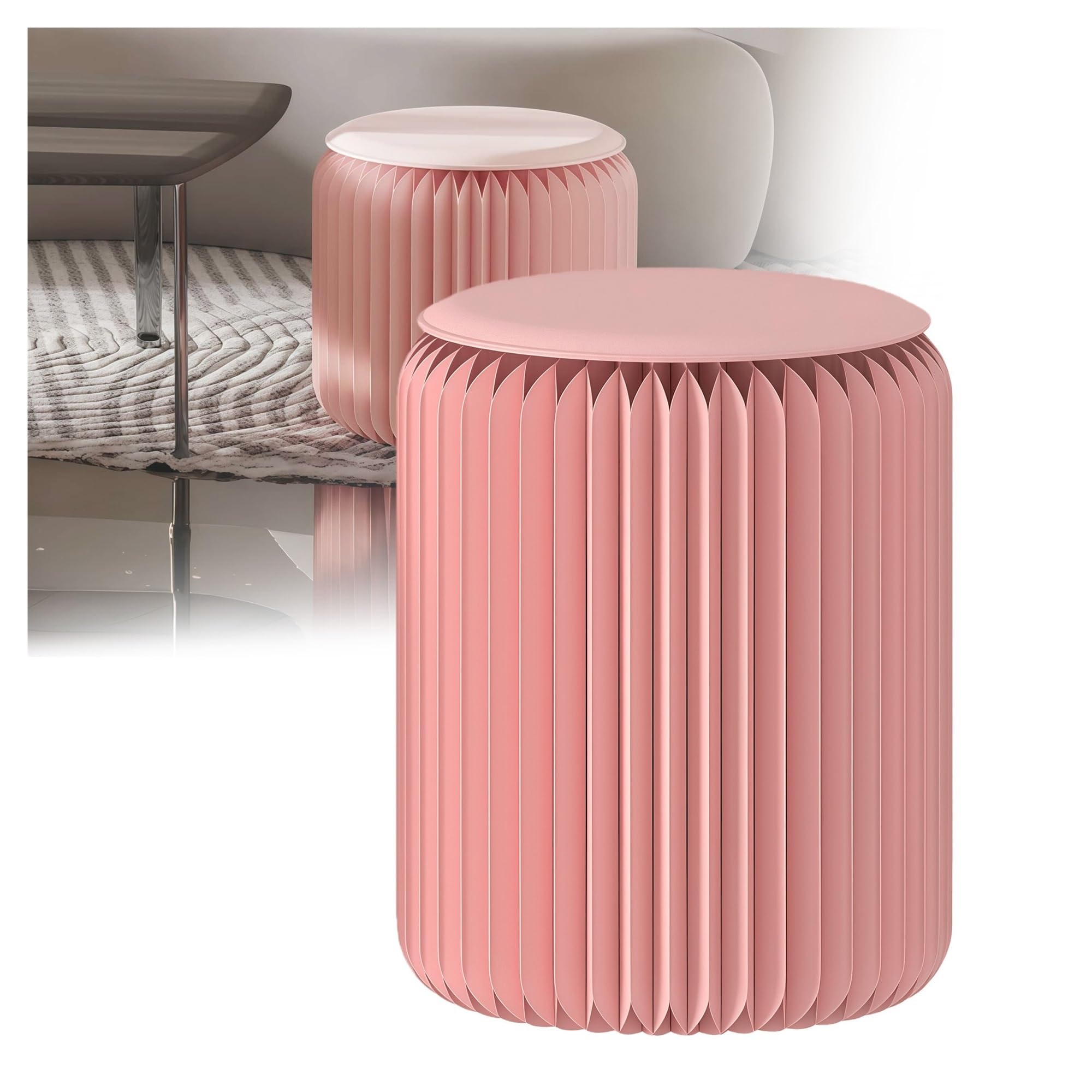 Générique Tabouret Pliant en Papier Tabouret de Pied Moderne Table d'appoint Meubles en Nid d'abeille Portables for Salon Chambre Bureaux à Domicile Librairies Dressing avec Coussin en PU(36x36x44cm)