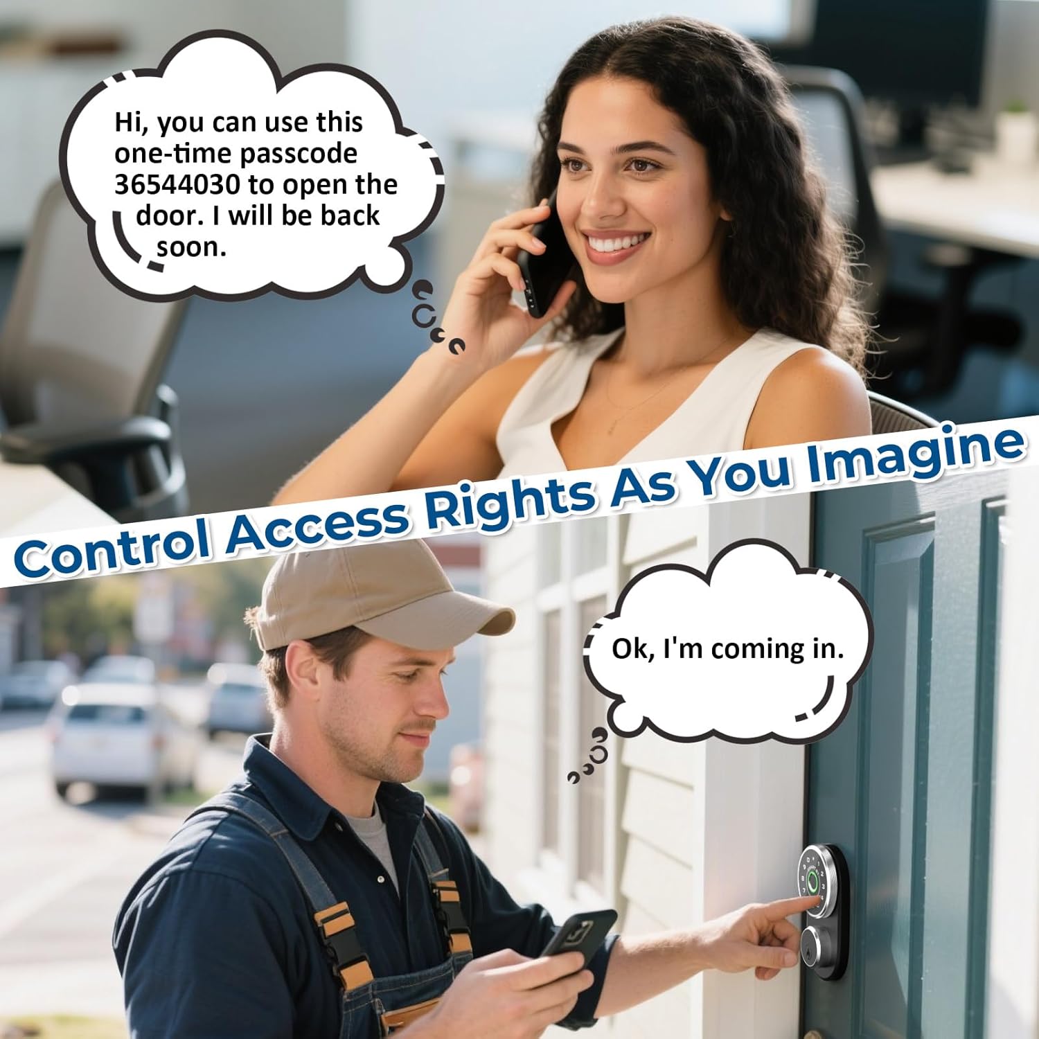 FITNATE Smart Fingerprint Door Lock, 4-in-1 Keyless Entry Door Lock, App Control, Electronic Digital Touchscreen Keypad Deadbolt, Biometric Smart Locks for Home, Apartment, Office, Rental