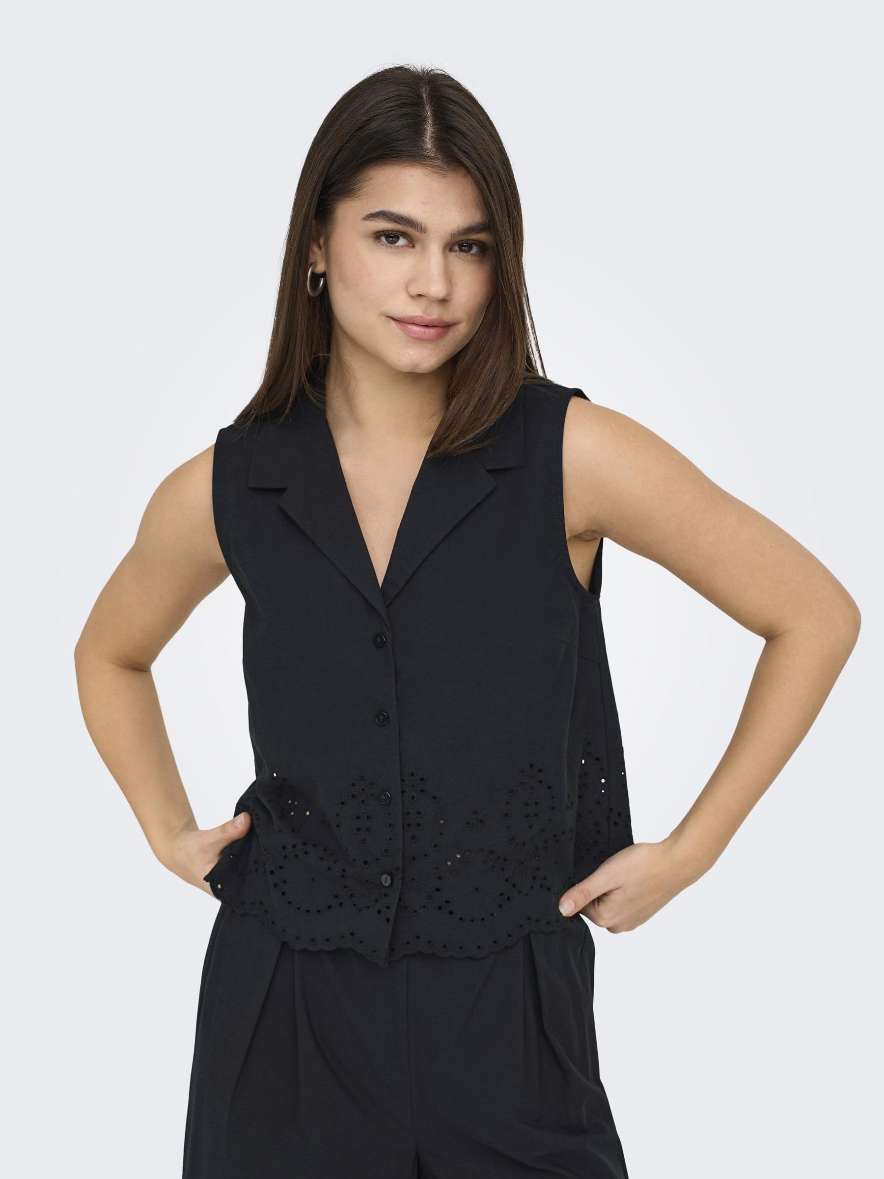 ONLY Shirt Onlroxanne SL Resort Camiseta Wvn para Mujer