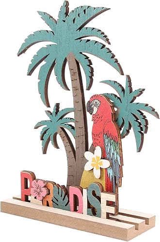 ibasenice Adorno de planta tropical de madera, adorno adorable para dormitorio, decoración de escena, accesorios de decoración de dormitorio para