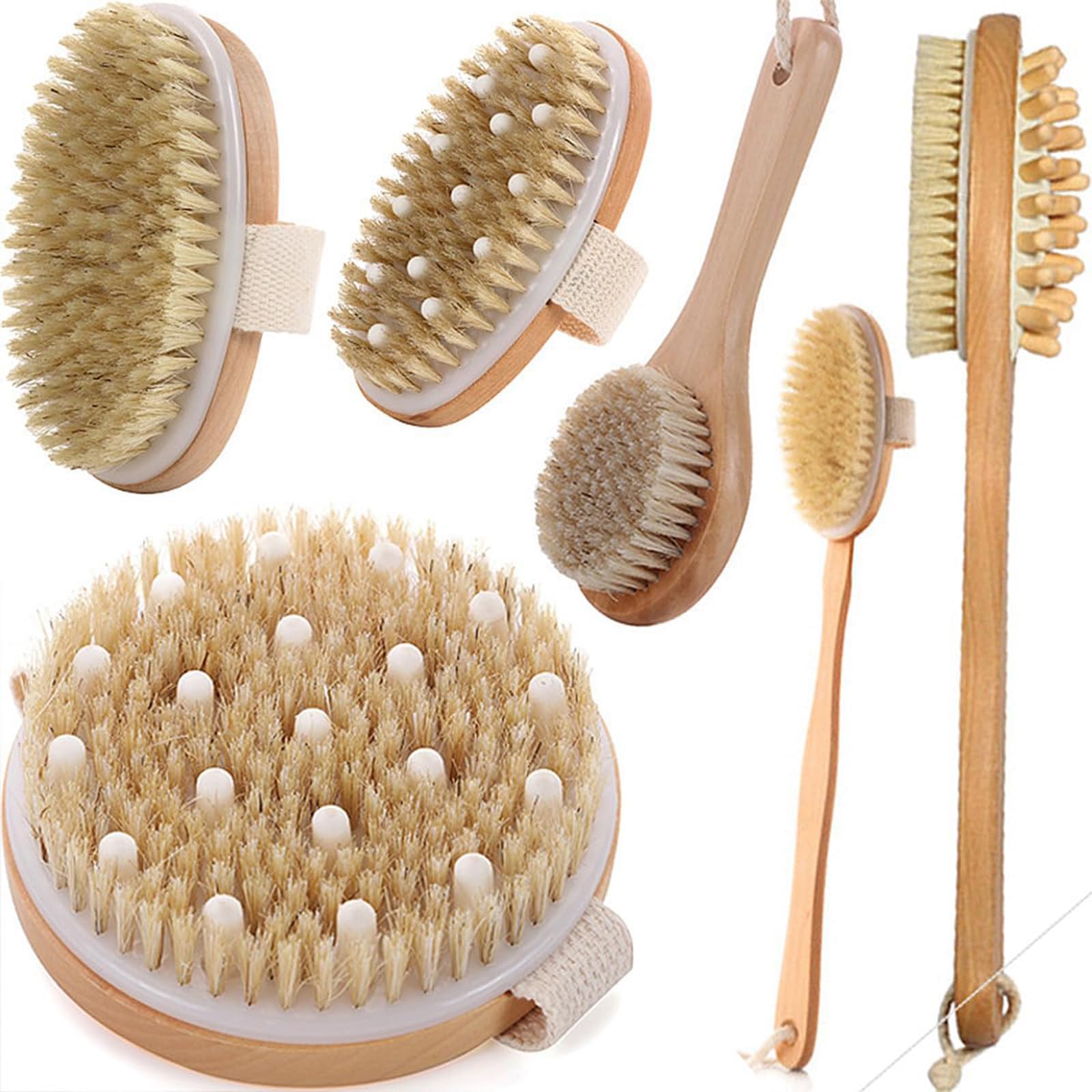 Bamboo Bristle Hand Brush, Gentle for Grooming Suitable for Personal Care Handmade, Made From Natural And Sustainable Bamboo, Brown - Image 4