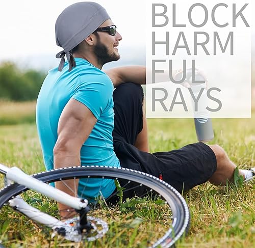 Miniatura 6 de 6 piezas Do Rags gorro que absorbe el sudor, gorro de enfriamiento Durags Skull Cap motocicleta Head Wrap Bandana para hombres y mujeres