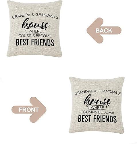 Miniatura 3 de Funda de almohada para el Día de la Madre, de lino y algodón, para sala de estar, dormitorio, decoración de casa de abuelo y abuela, donde los