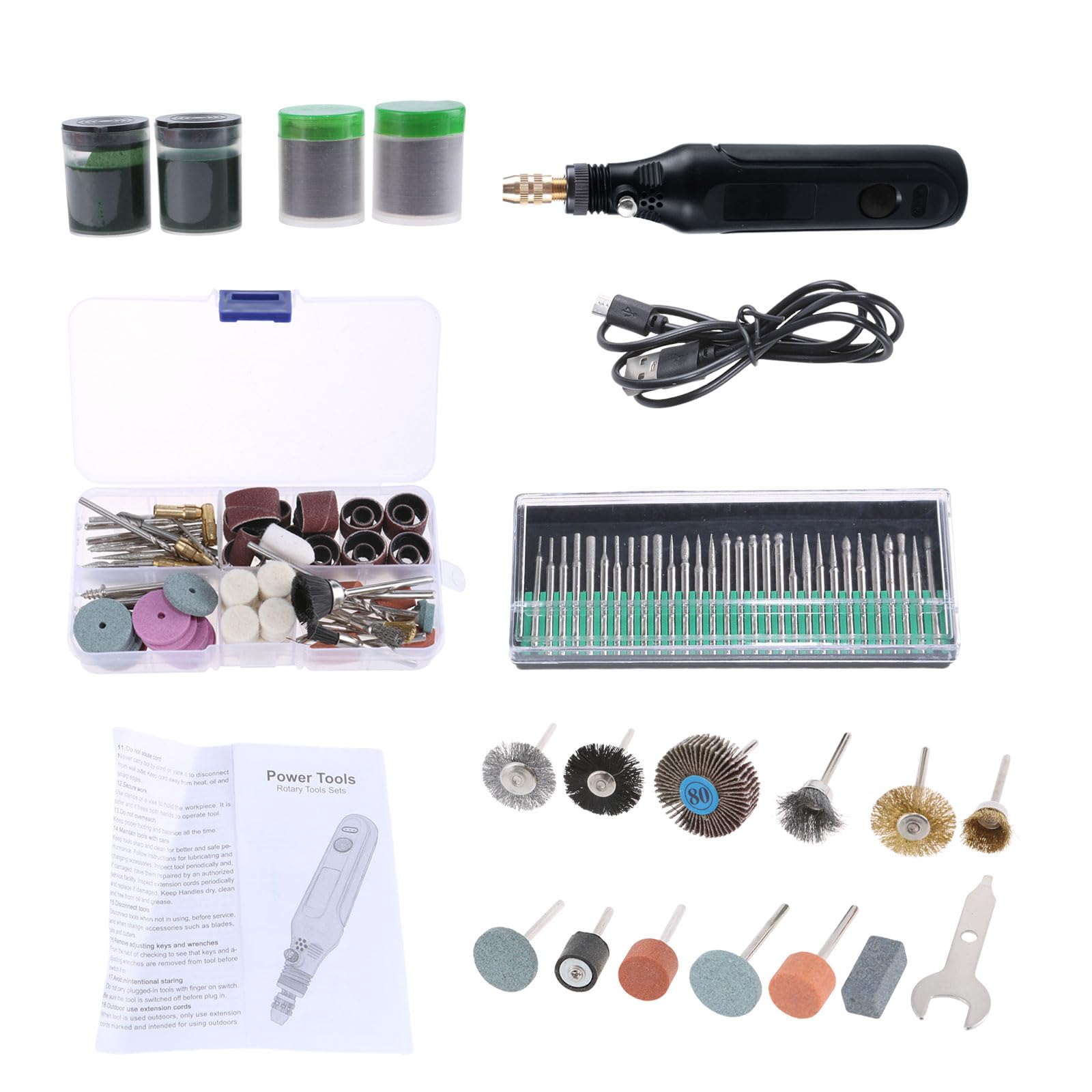 Outil rotatif sans fil 3.7V USB polyvalent pour ponçage mécanique et sculpture sur bois