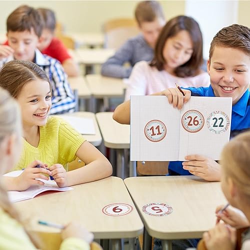 Miniatura 5 de Lincia 40 recortes numéricos de 1 a 35 recortes para tablón de anuncios y 5 tarjetas en blanco, números de calendario para el aula con 8 hojas de