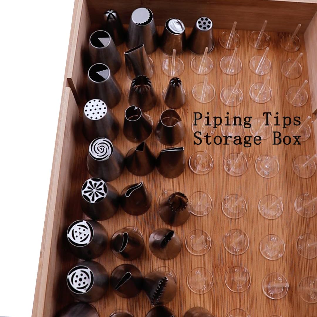 Cake Decorating Tips Storage Box DIY Cake Flower Nails for Icing Piping Tips Container 200 Pieces, NOT Include Box