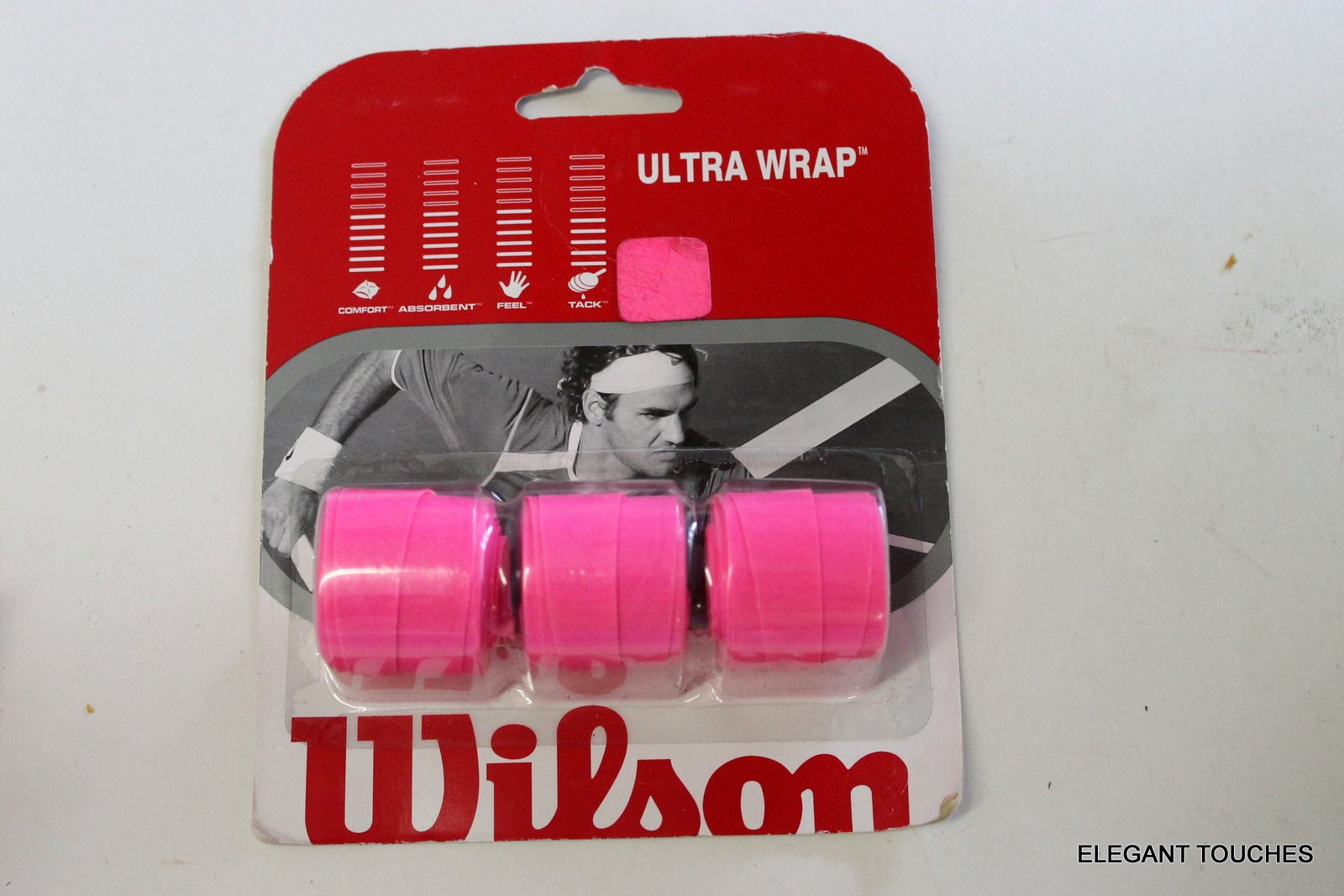 Wilson Sporting Goods Ultra Overwrap Tennis Racket Grip (Pack of 3), Pink