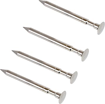 Pinewood Car Machined, Polished and Grooved Axles - 4 Axles - Groove Plus Angled Head Reduces Friction While Increased Diameter Reduces Wheel Wobble thereby Increasing Speed