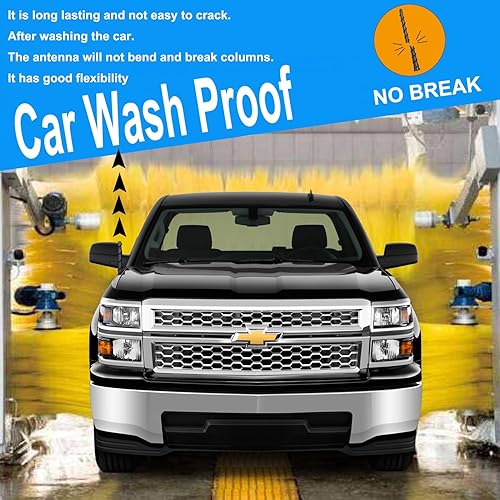 Miniatura 8 de Antena corta de 7 pulgadas compatible con Chevy Silverado y GMC SierraDenali 1500 2500 3500 2006-2023, repuesto de antena de goma en espiral, antena