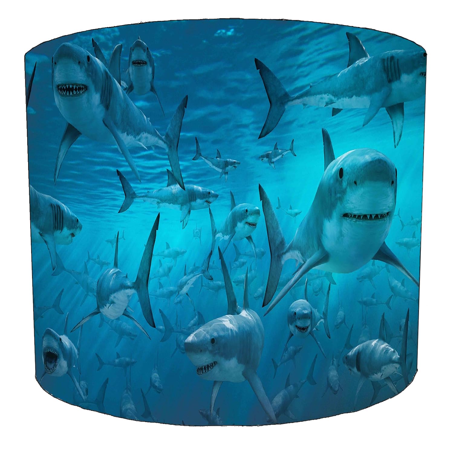 Great White Shark Frenzy Lampshade in 3 Sizes for Ceiling Light Shades Pendant or Table Lamp Under The Sea Ocean