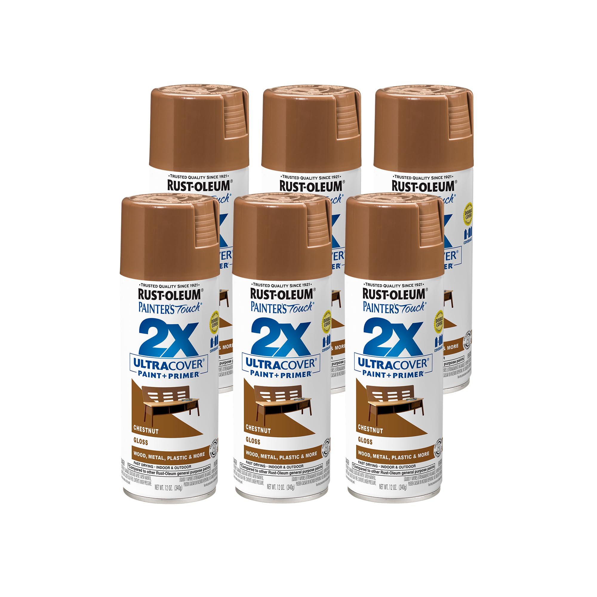 Rust-Oleum Painter's Touch 2X Ultra Cover Spray Paint, Gloss Chestnut
