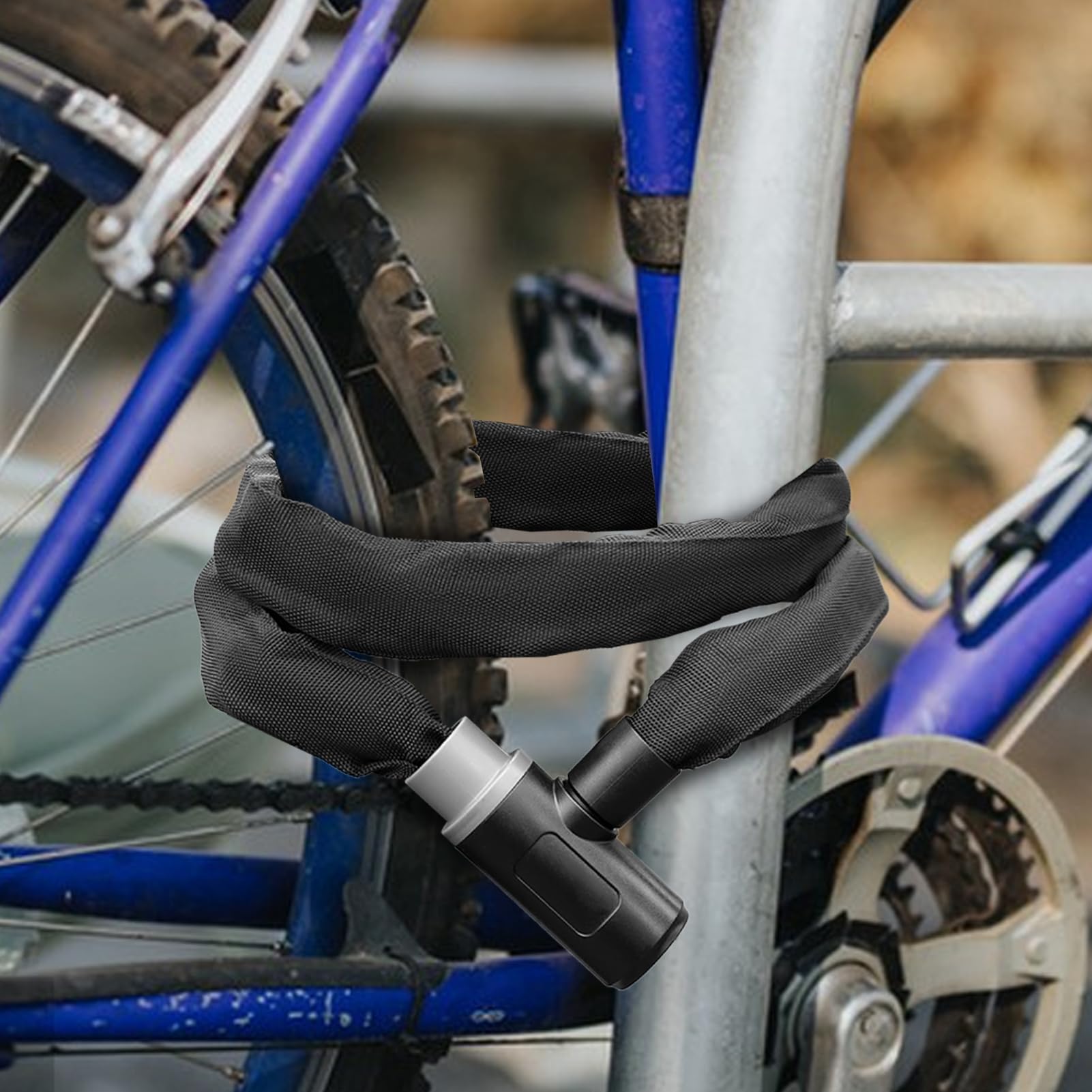 Bike Lock with 2 Keys, Heavy Duty Bike Chain Lock, High Security Anti-Theft Cycling Locks, Chain for Cycle, Scooter, Motorbike, Gate, Fence