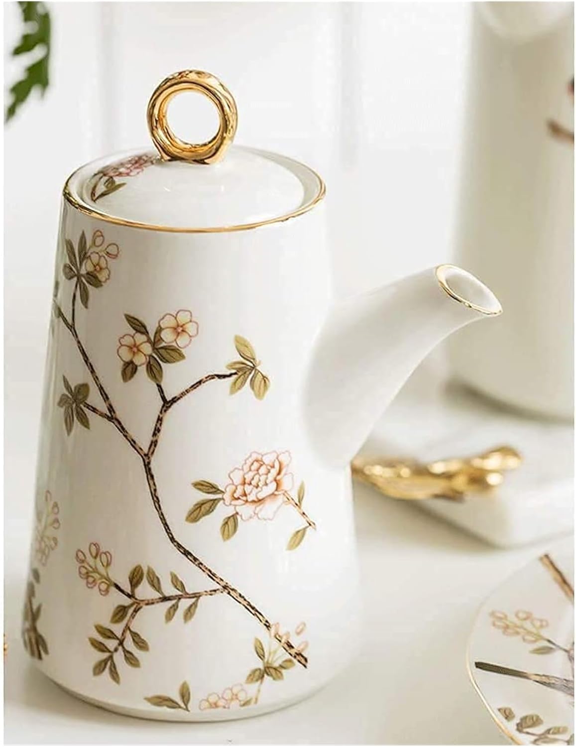 Oil and Vinegar Dispenser Japanese-Style Porcelain Olive Oil and Vinegar Dispenser Set,Ceramic Storage Container Condiment Jars with Tray Cooking
